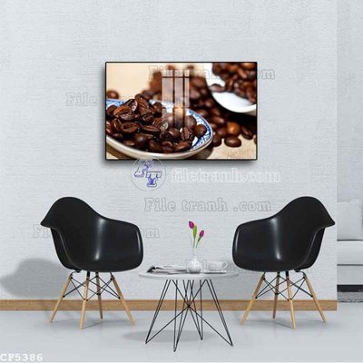File gốc File tranh treo quán cà phê CF5386 (in lụa) tranh phong thủy