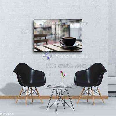 Download file gốc File tranh treo quán cà phê CF5389 (in mica) 3D