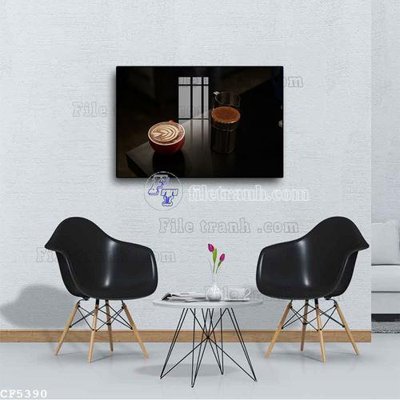 Chi tiết file tranh tráng gương File tranh treo quán cà phê CF5390 (ảnh gốc)
