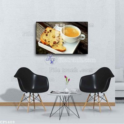 Hình ảnh file gốc in lụa File tranh treo quán cà phê CF5409