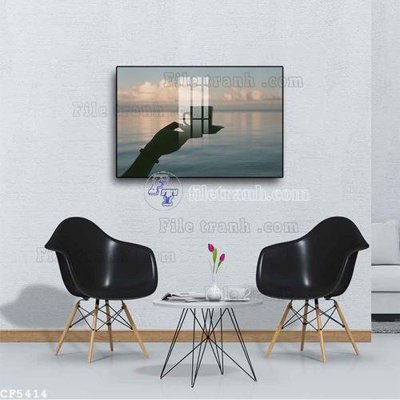 File gốc in tráng gương File tranh treo quán cà phê CF5414 chi tiết