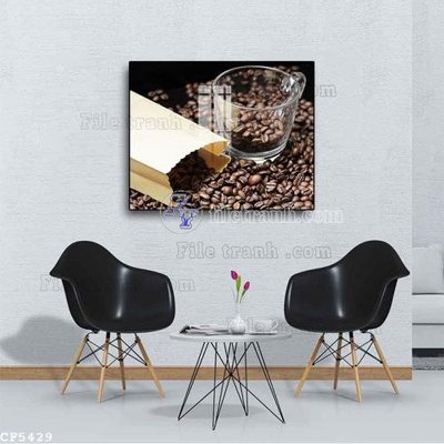 Ảnh gốc File tranh treo quán cà phê CF5429 (nét căng) in mica