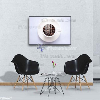 Ảnh gốc File tranh treo quán cà phê CF5447 (nét căng) in mica