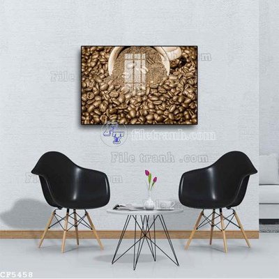 File gốc File tranh treo quán cà phê CF5458 (cho in ấn) từ kho Filetranh