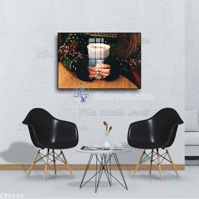 File gốc File tranh treo quán cà phê CF5525 (cho in UV) siêu nét