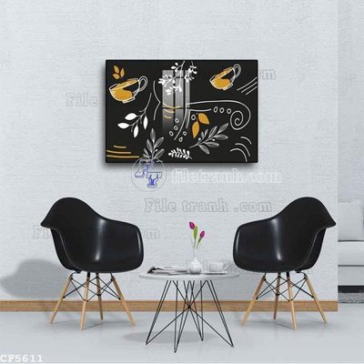 File tranh gốc PSD File tranh treo quán cà phê CF5611 còn nguyên layer
