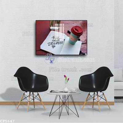 Tải file File tranh treo quán cà phê CF5647 (gốc) in tranh tráng gương