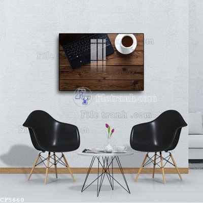 File tranh File tranh treo quán cà phê CF5660 (gốc) in vải canvas