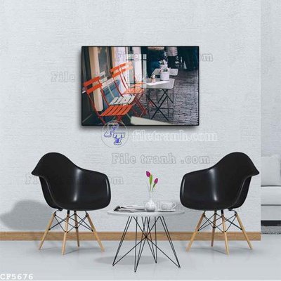 File ảnh File tranh treo quán cà phê CF5676 (gốc) in biển hiệu