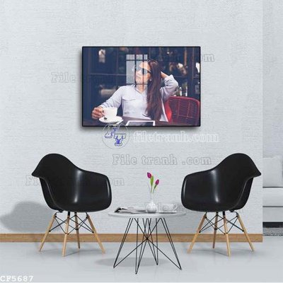 File gốc in ấn File tranh treo quán cà phê CF5687 độ phân giải cao