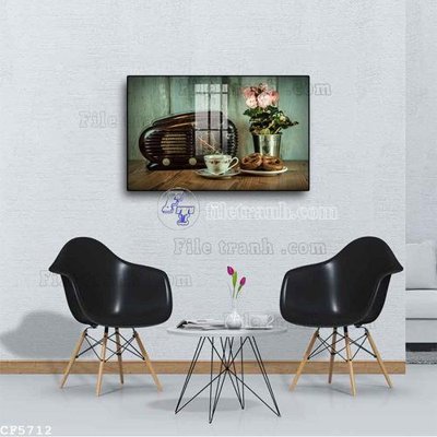File tranh File tranh treo quán cà phê CF5712 (gốc) in vải canvas