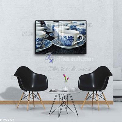 File gốc File tranh treo quán cà phê CF5753 (in lụa) tranh thuận buồm