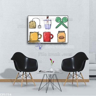 File tranh File tranh treo quán cà phê CF5754 (bản gốc) treo quán cafe