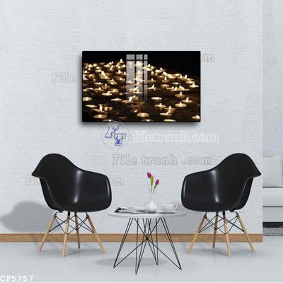 File in trần File tranh treo quán cà phê CF5757 (bản gốc) hoa văn