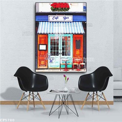 File in trần File tranh treo quán cà phê CF5780 (file gốc) hoa văn 3D