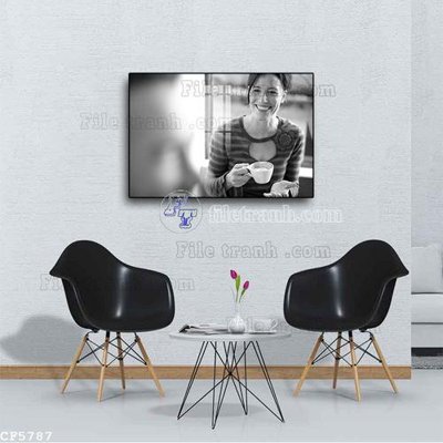 File gốc File tranh treo quán cà phê CF5787 (in tráng gương) sang trọng