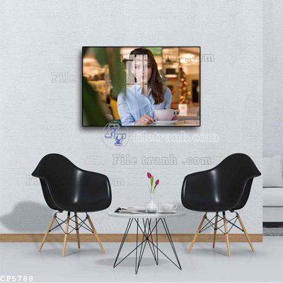 File ảnh File tranh treo quán cà phê CF5788 (gốc) in biển hiệu