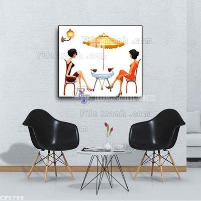 File PSD File tranh treo quán cà phê CF5798 (bản gốc) cho nhà in