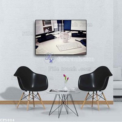 File gốc File tranh treo quán cà phê CF5804 (in mica) trang trí