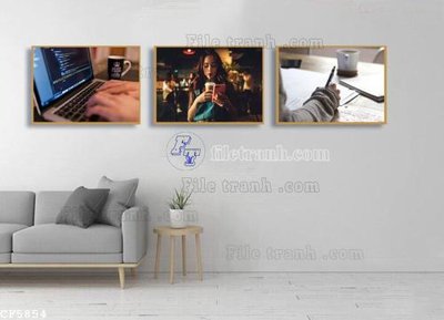 File gốc File tranh treo quán cà phê CF5854 (in mica) cắt laser