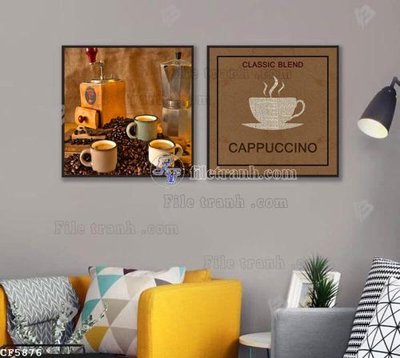 File tranh ảnh gốc File tranh treo quán cà phê CF5876 dùng cho in khổ lớn