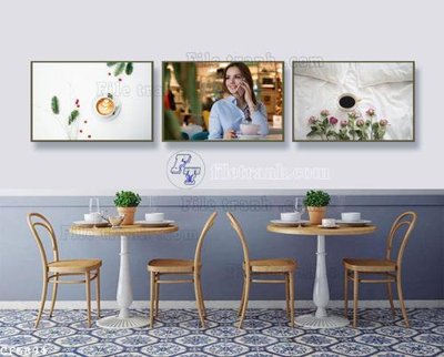 Download file gốc File tranh treo quán cà phê CF5894 (in lụa) tranh 3D