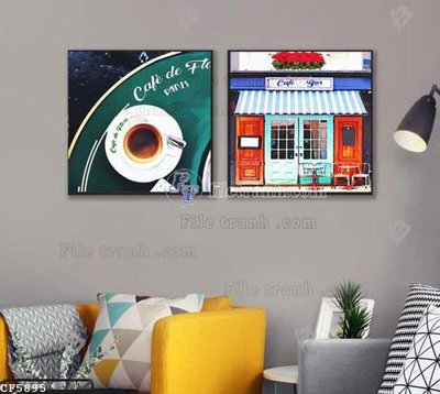 File ảnh gốc File tranh treo quán cà phê CF5895 không vỡ nét