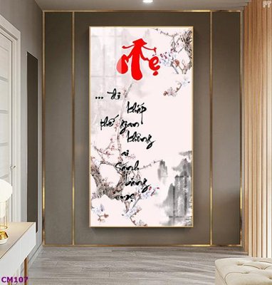 Download file File tranh thư pháp cha mẹ CM107 (gốc) in mica cao cấp