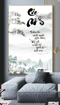 Download file File tranh thư pháp cha mẹ CM113 (gốc) cho xưởng in