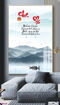 File gốc in ấn File tranh thư pháp cha mẹ CM114 độ phân giải cao