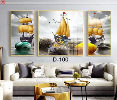 File in trần File tranh bộ hiện đại D-100 (bản gốc) đại dương