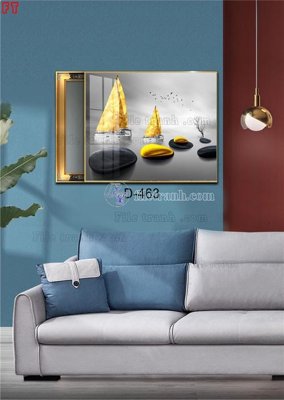 Download file gốc File tranh bộ hiện đại D-463 (in lụa) hoa lá