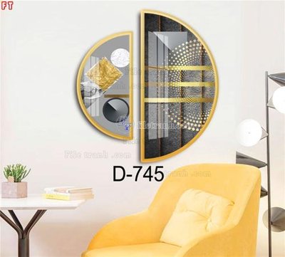 File in trần File tranh bộ hiện đại D-745 (bản gốc 3D) sống động