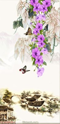 File PSD File tranh đứng lối vào D3D428 (gốc) tách lớp chi tiết