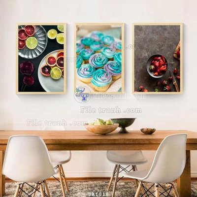 File gốc File tranh phòng ăn đồ ăn nhanh DA1018 (in lụa) trang trí tường