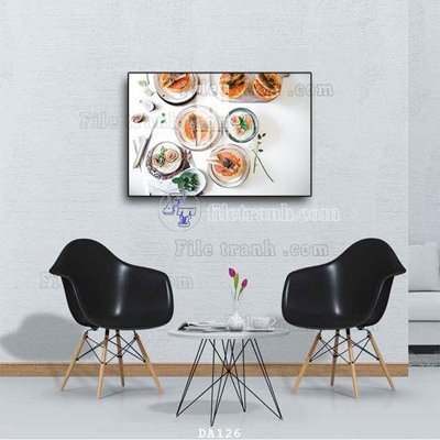 File tranh File tranh phòng ăn đồ ăn nhanh DA126 (gốc) in vải canvas