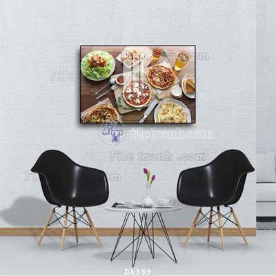 File gốc File tranh phòng ăn đồ ăn nhanh DA389 (in lụa) cao cấp