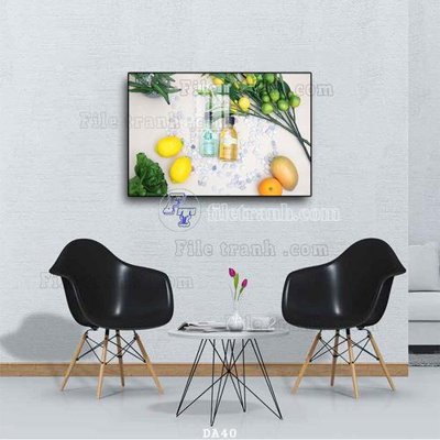 File tranh File tranh phòng ăn đồ ăn nhanh DA40 (gốc) in vải canvas