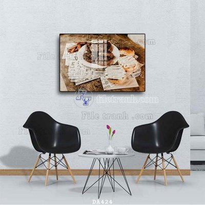 File in trần File tranh phòng ăn đồ ăn nhanh DA424 (file gốc) xuyên sáng