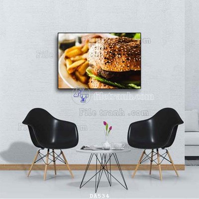 Ảnh gốc File tranh phòng ăn đồ ăn nhanh DA534 (độ nét cao) in tráng gương