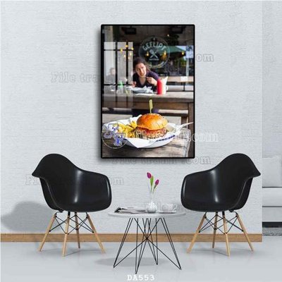 File in lụa File tranh phòng ăn đồ ăn nhanh DA553 (hoa văn) File tranh phòng ăn đồ ăn nhanh DA553