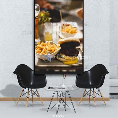 File tranh File tranh phòng ăn đồ ăn nhanh DA597 (gốc) in vải canvas