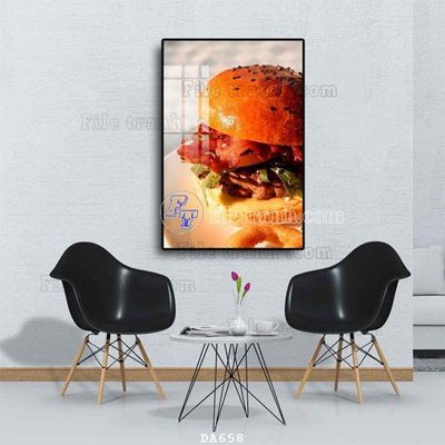 File in trần File tranh phòng ăn đồ ăn nhanh DA658 (bản gốc 3D) sống động