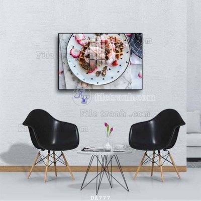 File gốc File tranh phòng ăn đồ ăn nhanh DA777 (in lụa) hoa văn cổ điển