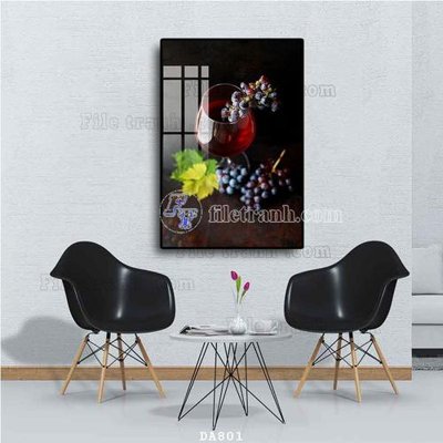 File gốc File tranh phòng ăn đồ ăn nhanh DA801 (in lụa) họa tiết 3D