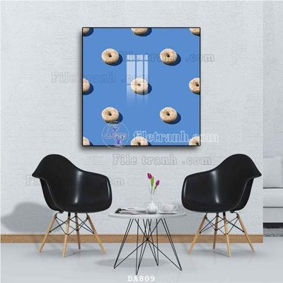 Download file gốc File tranh phòng ăn đồ ăn nhanh DA809 (in mica) 3D