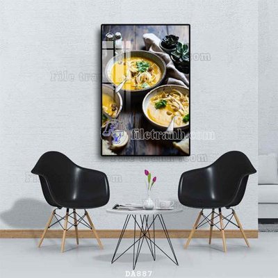 File tranh File tranh phòng ăn đồ ăn nhanh DA887 (gốc) chủ đề con người