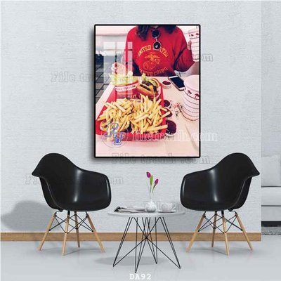 File PSD File tranh phòng ăn đồ ăn nhanh DA92 (gốc) nhiều lớp (multi-layer)
