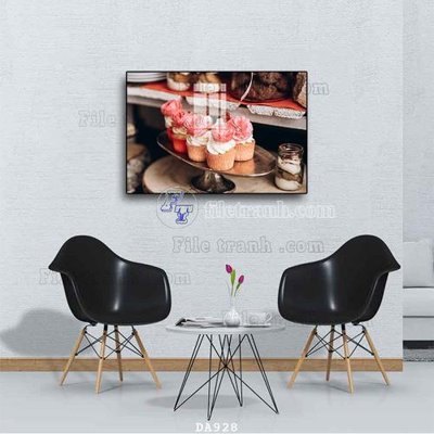 Hình ảnh file gốc in trần nhà File tranh phòng ăn đồ ăn nhanh DA928