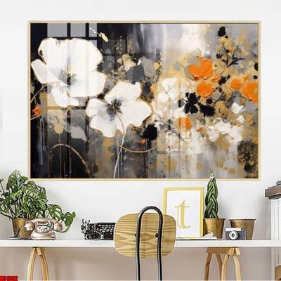 File gốc File gốc in bộ tranh decor treo tường đẹp hoa 5d DC1092 (in lụa) họa tiết 3D